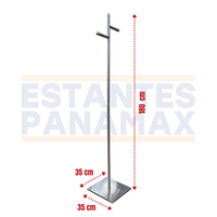 Rack de Ropa 2 Lados en Acero Inoxidable 180x35x35cm XBH-CR04
