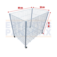Cesta de Metal con Rueditas y Frenos Blanco 80x88x58cm XBH-CR08