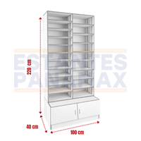 Mueble de MDF con Gaveteros Blanco 18 Niveles Para Farmacias 220x100x40cm KD-011 / KW-025