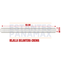 Rejilla de Hierro Delantera Crema 9.5x115cm RD115-CR