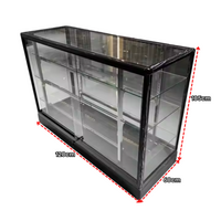 Vitrina de Aluminio Negro 3 Niveles Vidrio Templado 105x120x60cm KW-011-120