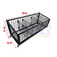 Canasta de Hierro Negro con Ruedas & Frenos +4 Divisiones 45X120X45cm PMX-1195