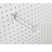 Gancho Metálico Cromado para Perforados Doble con Porta Precio de 6", 8", 10" & 12" 6mm CJA DE 100UND