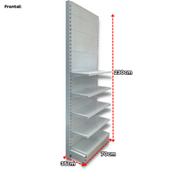 Góndola Frontal Perforado Blanco 5 Niveles 230x70x35cm 125kg/nivel PMX-1192