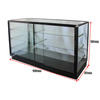 Vitrina de Aluminio Negro 3 Niveles de Vidrio Templado 110x183x60cm KS-004C