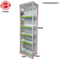 **CALIBRE GRUESO** Góndola Frontal Perforado Blanco Tipo Cuadrado 220x70x35cm 6 Niveles 250kg/nivel PMX-1117