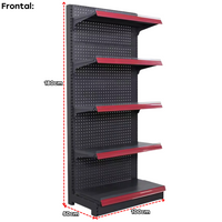 Góndola Frontal Perforado Negro 5 Niveles 180x100x50cm 150kg/nivel PMX-1079