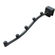 Gancho de 5 Bolitas Metálicas Cromado & Negro 20cm para Barra de Soporte C015