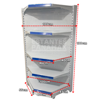 Góndola Esquinero Perforado Blanco 180x105x55cm 5 Niveles 150kg/nivel PMX-1203