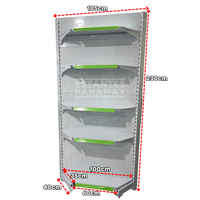 Góndola Esquinero Perforado Blanco 230x105x40cm 5 Niveles 150kg/nivel PMX-1204