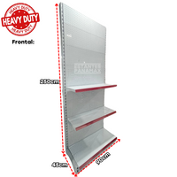 **CALIBRE GRUESO** Góndola Frontal Perforado Blanco 3 Niveles 250x90x45cm 150kg/nivel PMX-1032