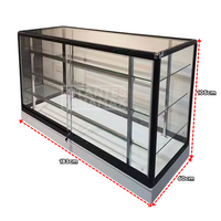 Vitrina de Aluminio Negro con Base Blanco 3 Niveles Vidrio Templado 105x183x60cm KW-011-183