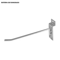 Ganchos Sencillos Metálicos Cromado para Sistema de Ranurado 4" a 12" 6mm
