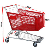 Carretillas de Supermercado de 125 Litros Plástico Rojo PMX-1008