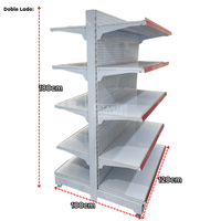 Góndola Doble Perforado Blanco 5 Niveles 180x120x100cm 150kg/nivel PMX-1132