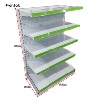 Góndola Frontal Perforado Blanco 5 Niveles 150x100x50cm 150kg/nivel PMX-1214