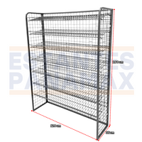 **CALIBRE GRUESO** Rack para Snacks de 7 Niveles Negro 160x120x35cm 75kg/Nivel PMX-1251