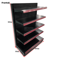 **CALIBRE MEDIO** Góndola Frontal Perforado Negro 5 Niveles 150x100x50cm 150kg/nivel PMX-1178