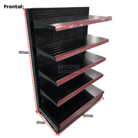 Góndola Frontal Perforado Negro 5 Niveles 150x100x50cm 150kg/nivel PMX-1178