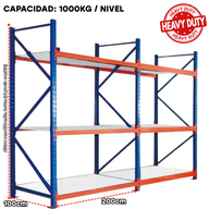 Rack de Bodega de Carga Pesada 1000kg/Nivel con Tablas PMX-1126 ***SE VENDE POR PIEZAS***