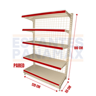 Góndola Pared de Malla 5 Niveles Crema 180x120x55cm 75kg/nivel PMX-1119