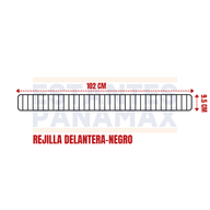 Rejilla de Hierro Delantera Negro 9.5x102cm RD102-NE