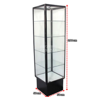 Vitrina Vertical de Aluminio Negro 4 Niveles 200x50x50cm KS-003