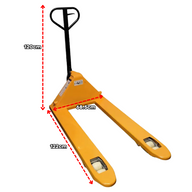 (MODELO ANCHO AMERICANO) Jack Pallet o Hand Pallet 122x68.5cm de Color Amarillo Capacidad de Carga 3000kg PMX-1236