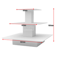 Mueble para Isla 3 Niveles Blanco MDF Grueso 75kg/Nivel 100x120cm KD-005