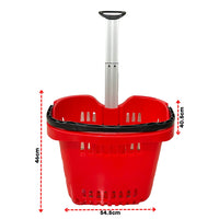 Canasta de Plástico 2 Ruedas 50 Litros Rojo XJL-9