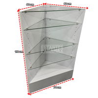 Esquinero de MDF Triangular para Vitrinas de 4 Niveles Niveles Blanco 110x50x50x70cm BNM6-2 / KW-002