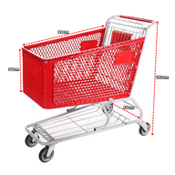 Carretilla de Supermercado Plástico Rojo 180L PMX-1258