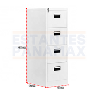 Archivador de Metal Gris de 4 Gavetas 133x46x62cm KY-G080-4