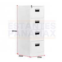 Archivador de Metal Gris de 4 Gavetas 133x46x62cm KY-G080-4