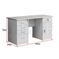 Escritorio de Metal con Superficie de MDF Blanco 75x140x70cm KY-Z103