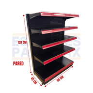 Góndola Pared Perforado Negro 120x90x45cm 75kg/nivel PMX-1112