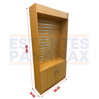 Mueble Gavetero con Slatwall y Luces Diseño de Madera 200x100x30cm 8384