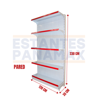 Góndola Pared Perforado Blanco 5 Niveles 230x120x35cm 125kg/nivel PMX-1191