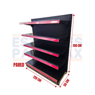 **CALIBRE MEDIO** Góndola Pared Perforado Negro 5 Niveles 150x120x50cm 150kg/nivel PMX-1177