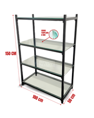 Rack de Hierro con 4 Niveles de Vidrio Templado 8mm 150x100x500 PMX-1222