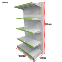 Góndola Frontal Perforado Blanco 5 Niveles 180x100x50cm 150kg/nivel PMX-1133
