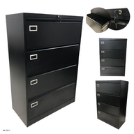 Archivador de Metal Negro de 4 Gavetas Horizontal 48-7011