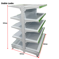 Góndola Doble Perforado Blanco 5 Niveles 150x120x100cm 150kg/nivel PMX-1212