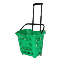 Canasta de Plástico 2 Ruedas 45 Litros Verde ZC-10