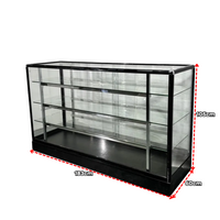 Vitrina de Aluminio Negro 3 Niveles Vidrio Templado 105x183x60cm KW-011-183