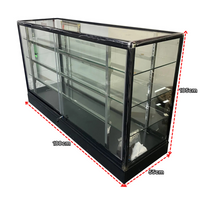 Vitrina de Aluminio Negro 3 Niveles de Vidrio Templado 105x180x55cm KW-003-180CM