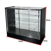 Vitrina de MDF Negro 3 Niveles de Vidrio Templado 110x180x50cm BNM5-1