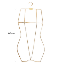 Silueta Torso y Pierna de Femenina Adulta en Metal Dorado 32x69cm I85575N3