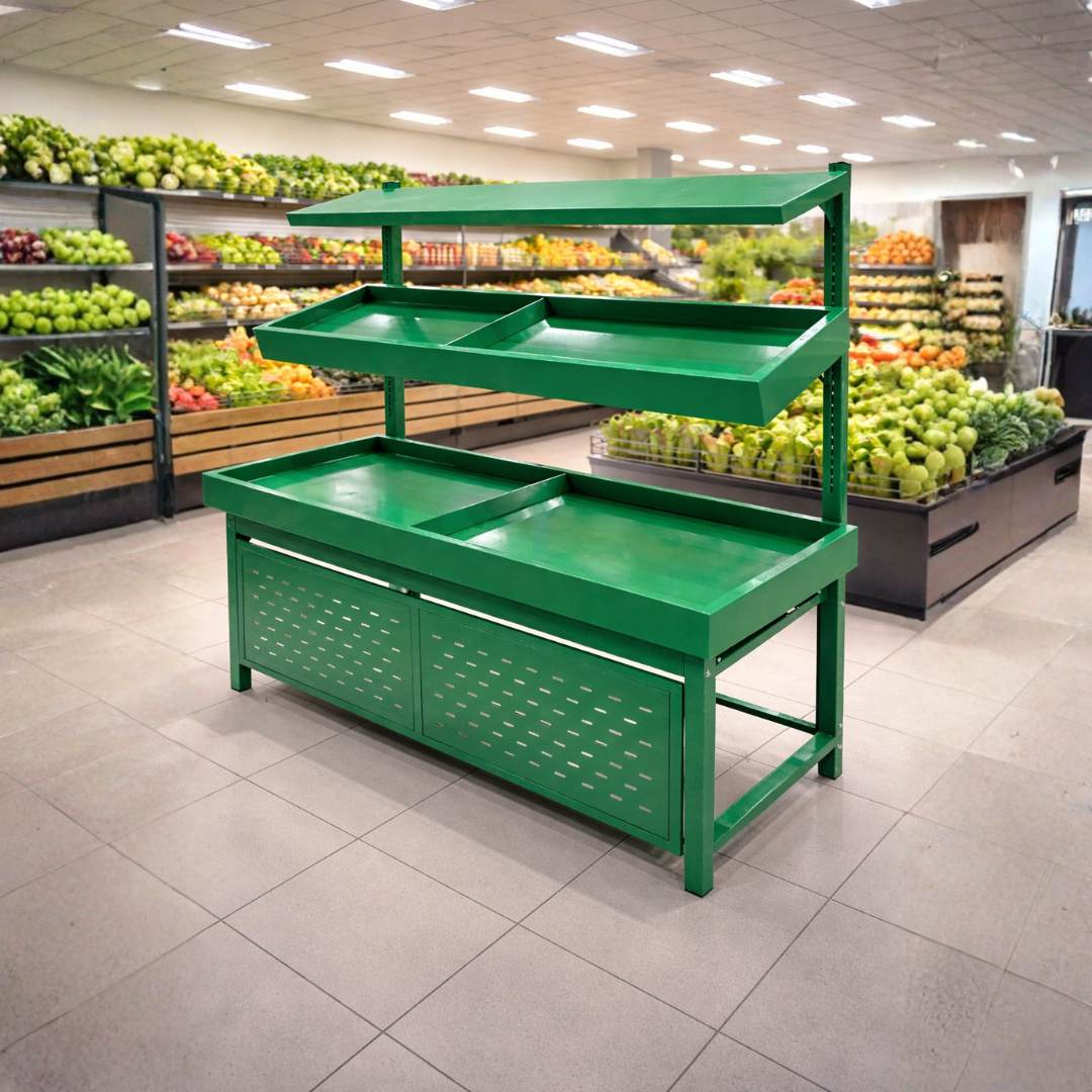 Mueble de Legumbre Metálico de 2 Niveles Verde PMX-1399