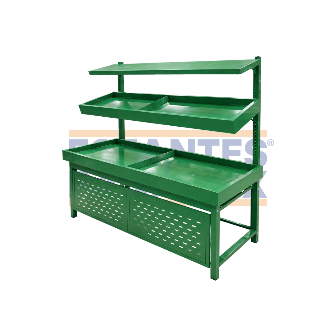 Mueble de Legumbre Metálico de 2 Niveles Verde PMX-1399